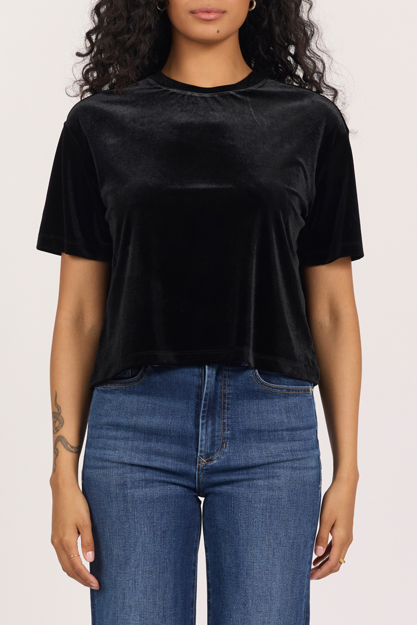 Black Velvet Maddox Cropped Tee