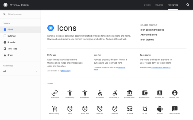 Material icons