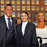 Kiera Vinall with her family in the Great Hall on Call day