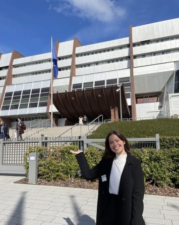 Dominika Leitane outside the Council of Europe