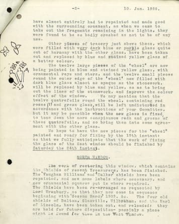 Typewritten text on yellow paper.