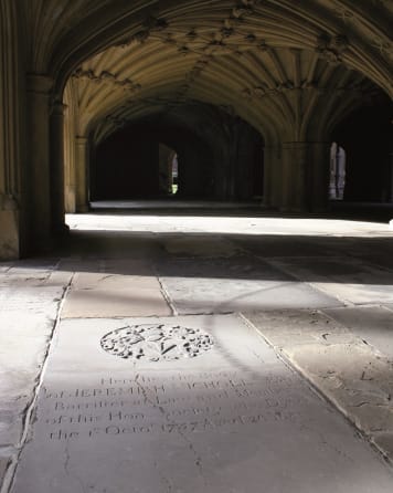 The undercroft at Lincoln's Inn, featuring stone arches