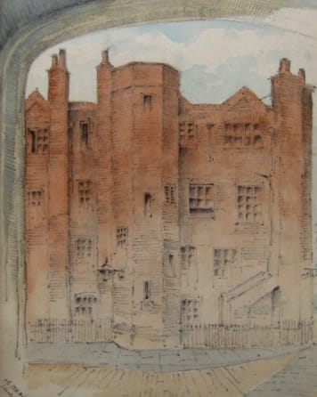 Illustration of the exterior of the Treasury Building at Lincoln's Inn