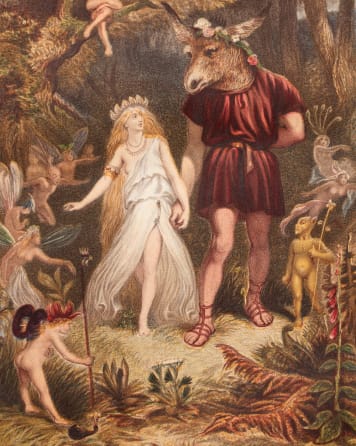 illustration showing Bottom and Titania from Midsummer Night's Dream