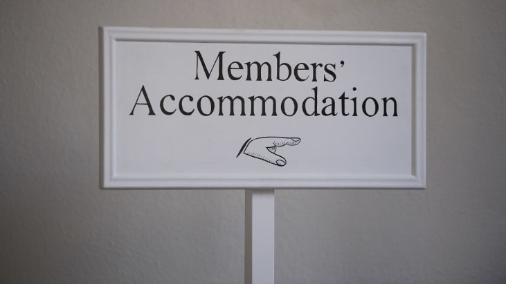 Members' Accommodation signage.