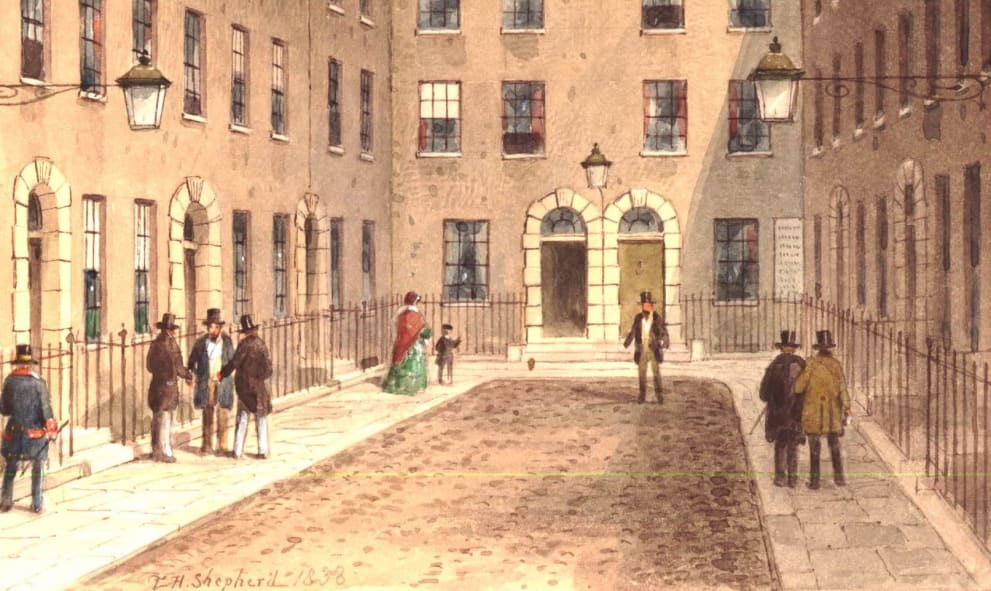 Illustration of Thavies Inn, from 1858