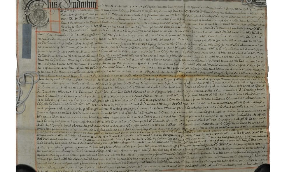 An historic document from the Lincoln's Inn archives