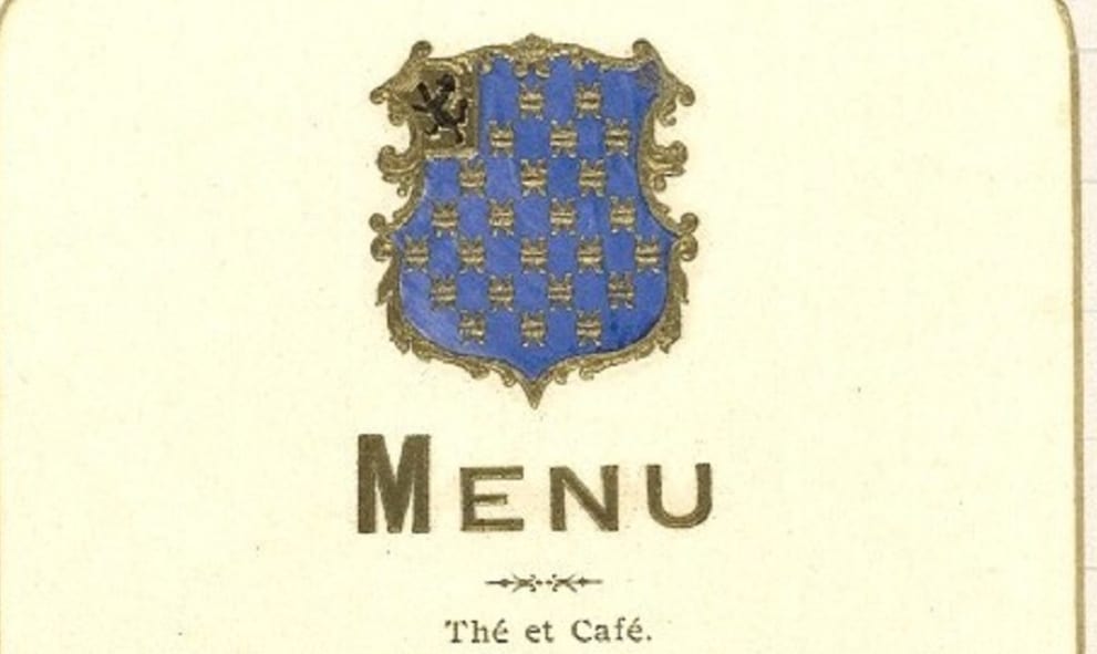 Historic menu from the archives of Lincoln's Inn for the Summer Ball, July 1905