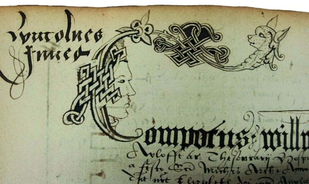 Close up of a page of the Black Books