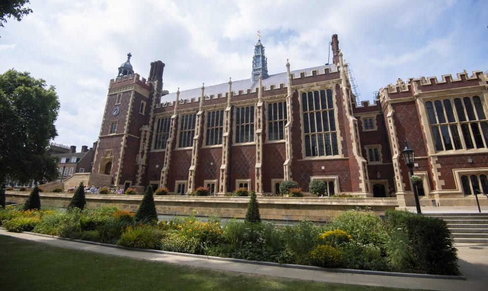 Exterior of the Treasury Building at Lincoln's Inn in the sun
