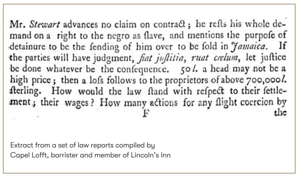 Lord Mansfield extract from Capel Lofft law reports