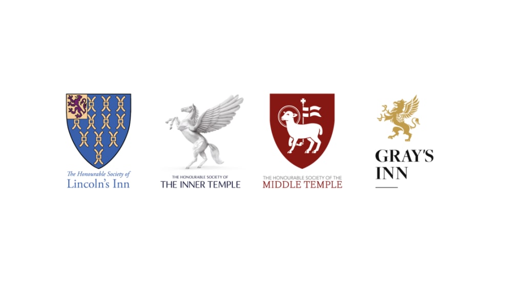 Logos of the four Inns of Court