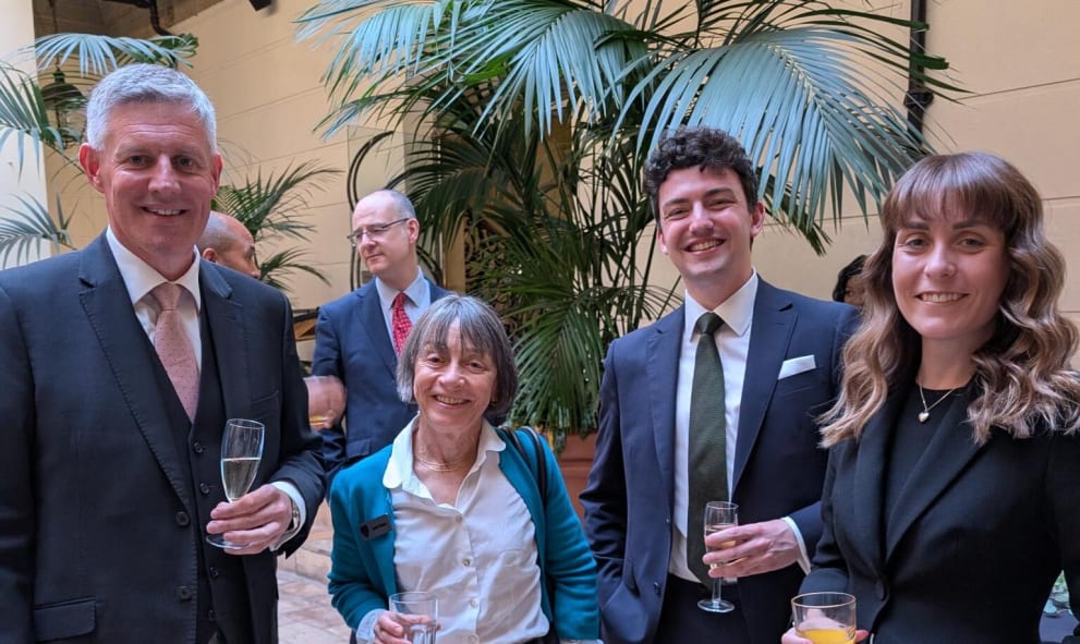 Three members and the Inn's Under Treasurer at the Birmingham Circuit Dinner