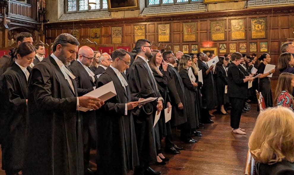 A group of newly Called barristers in the Great Hall.