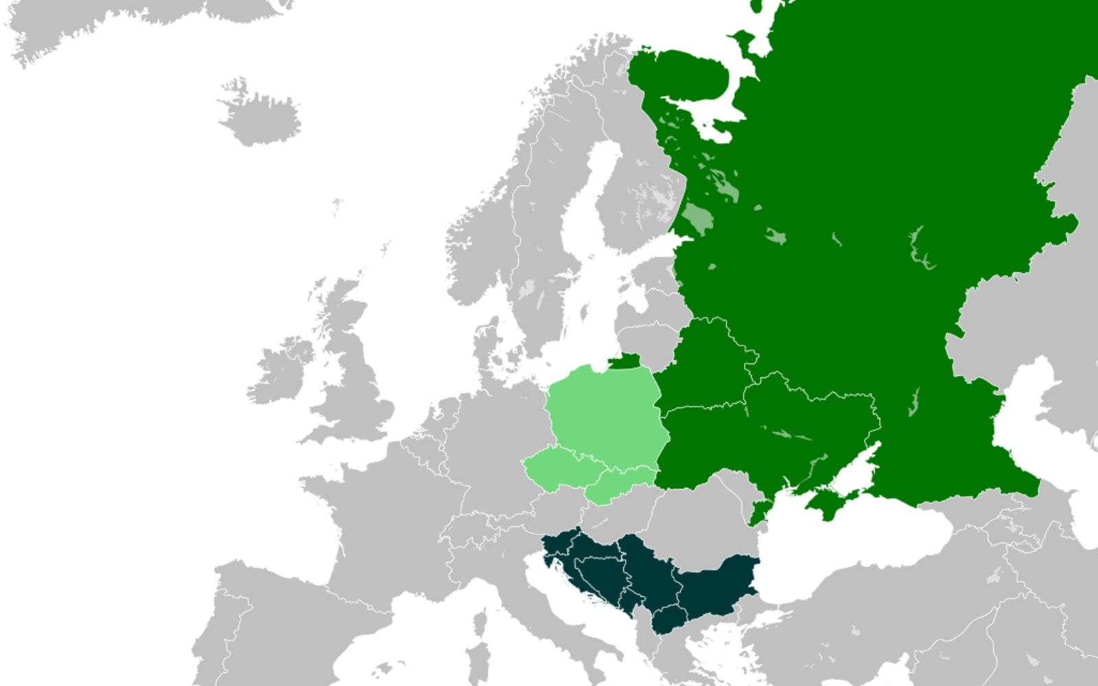 Main image of blog "The Slavic Language Family", showing a map where the languages are spoken.