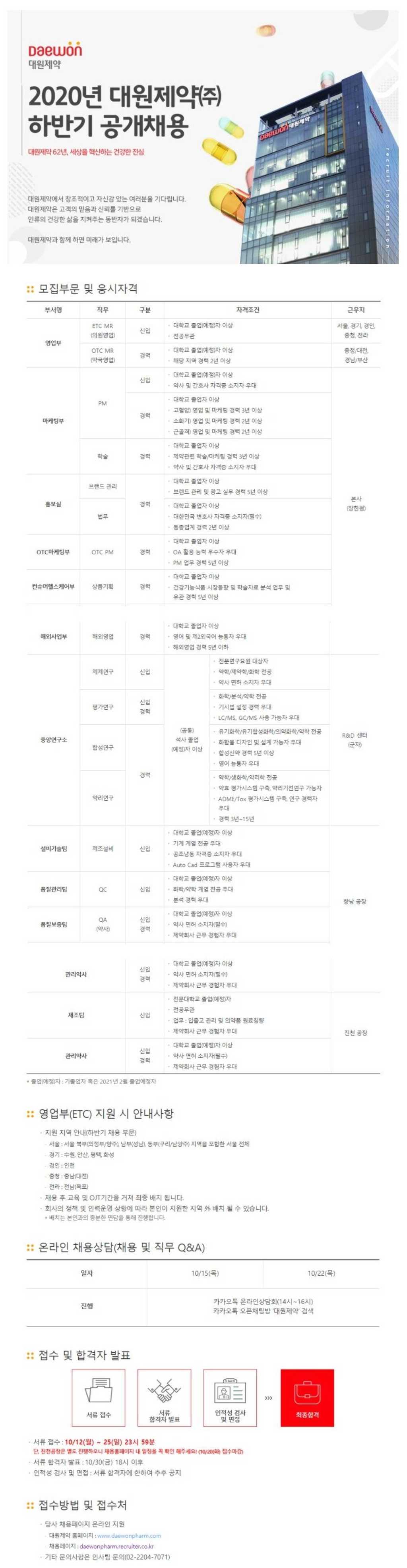 초봉 4,251만원! 하반기 신입/경력직원 공개채용