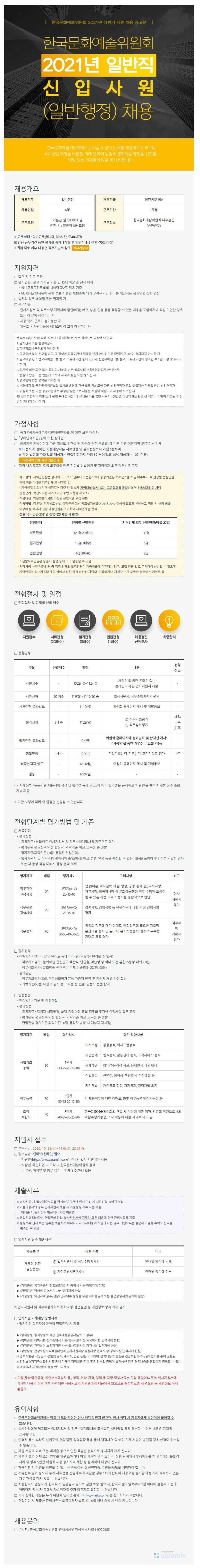 2021년 일반직 신입사원(일반행정) 채용