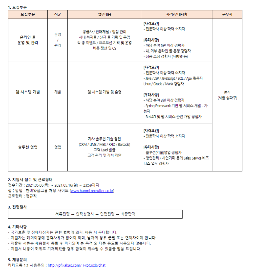 2021년 5월 수시채용