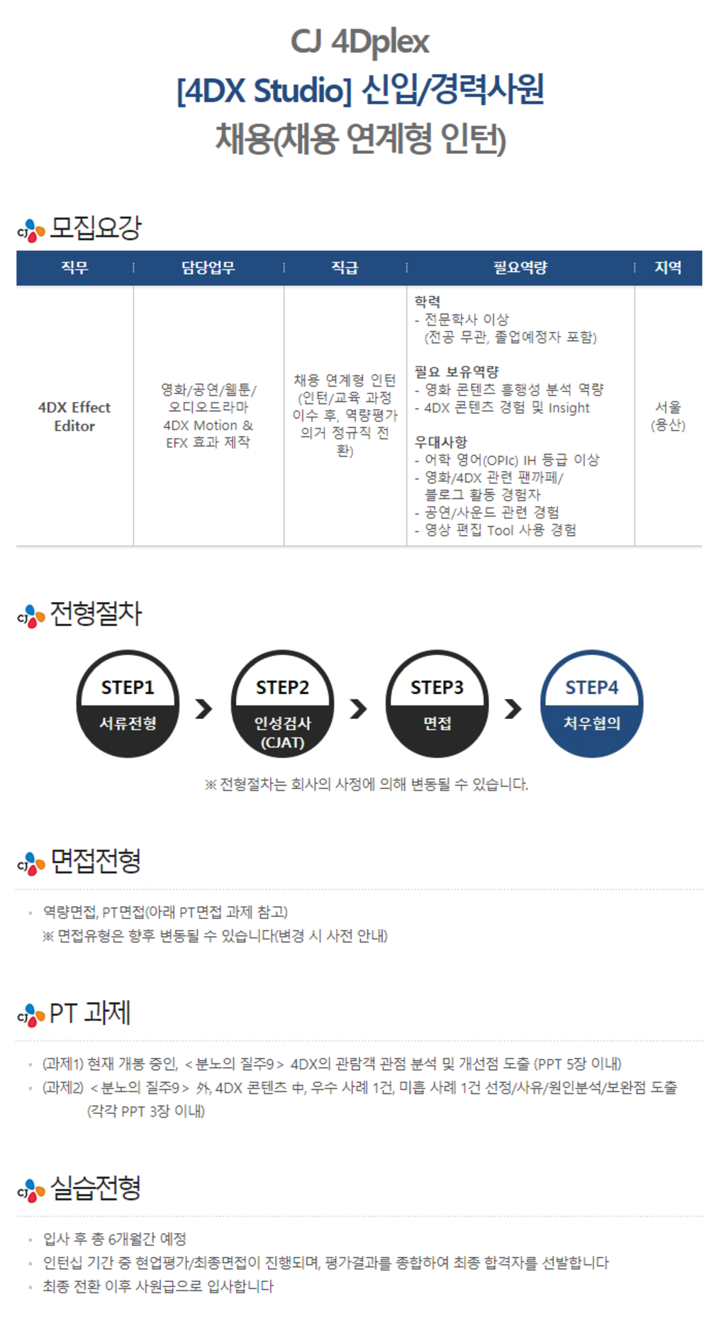 채용연계형 인턴 채용