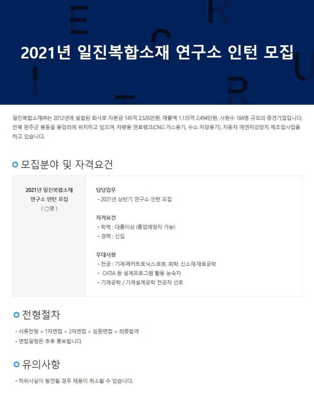 2021년 연구소 인턴 채용