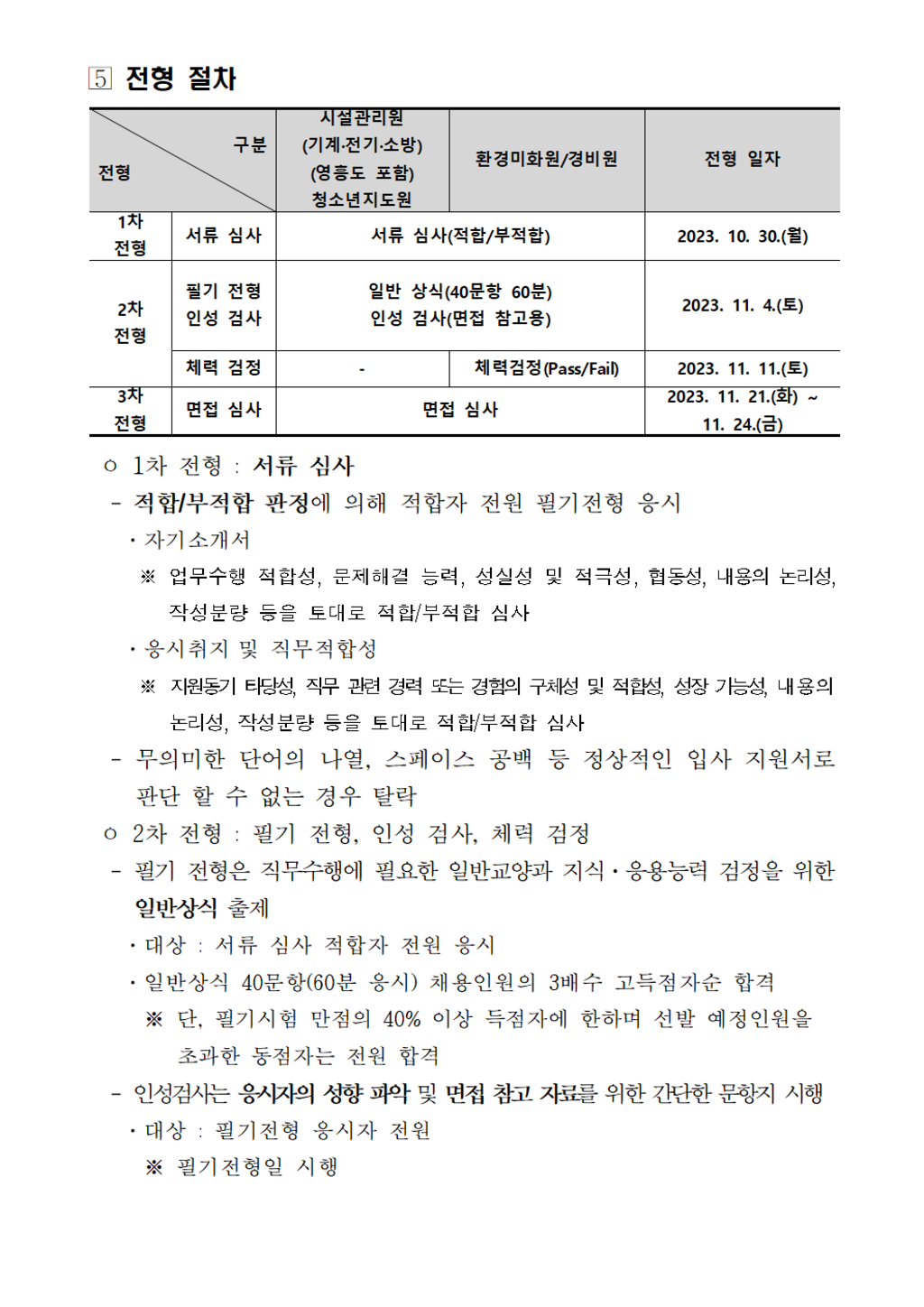 [인천시설공단] 무기계약직 신입/경력(시설관리원, 환경미화원 등) 채용