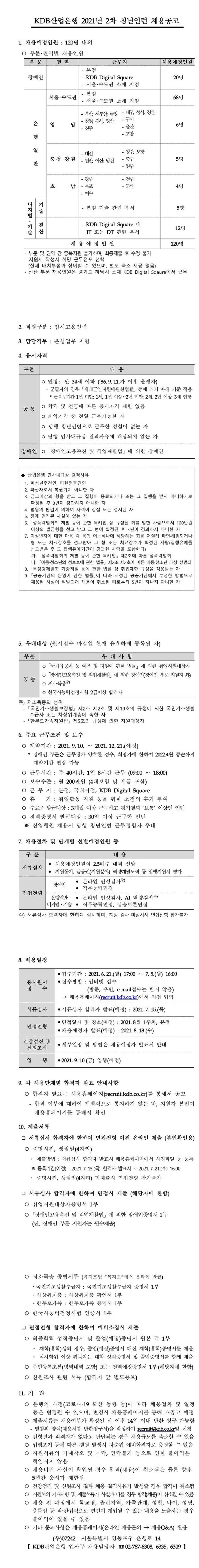 2021년 제2차 청년인턴 채용