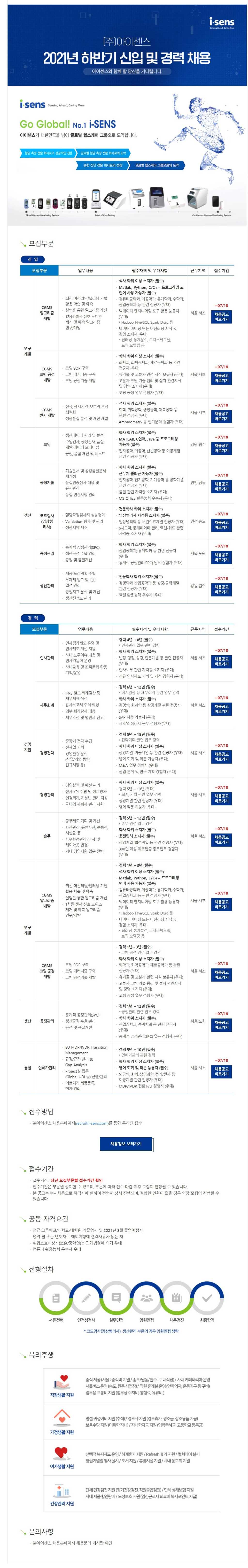 2021년 하반기 신입 및 경력 채용 ( ~7/18)