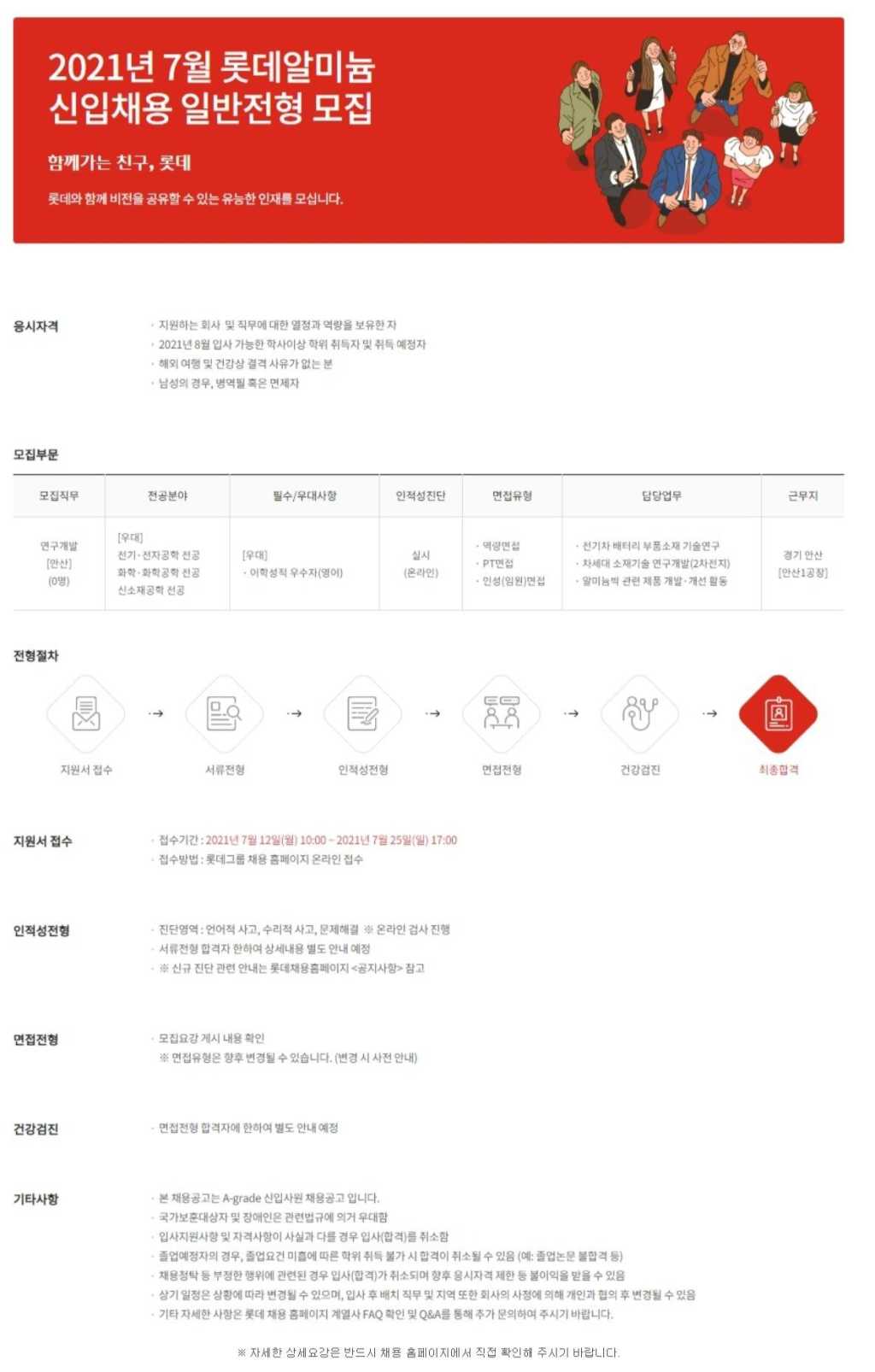 2021년 7월 신입사원 채용 일반전형