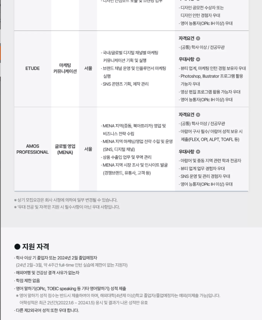 [아모레퍼시픽] 2024 아모레퍼시픽그룹 상반기 신입사원 수시채용