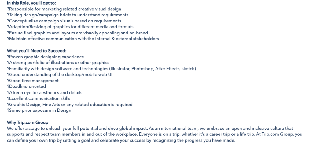 [트립닷컴] Marketing Design Intern 채용