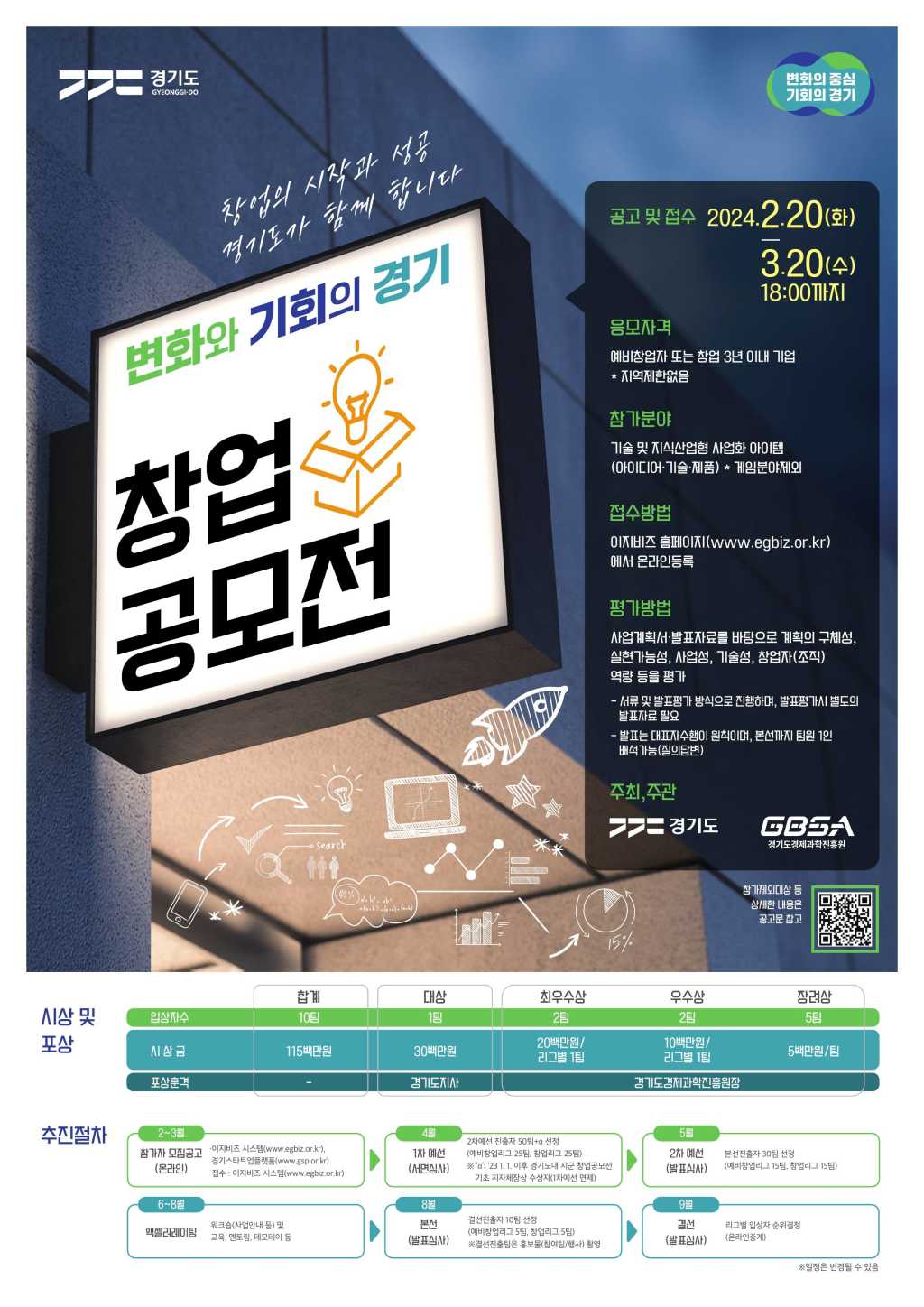 2024 변화와 기회의 경기 창업공모 참가자 모집