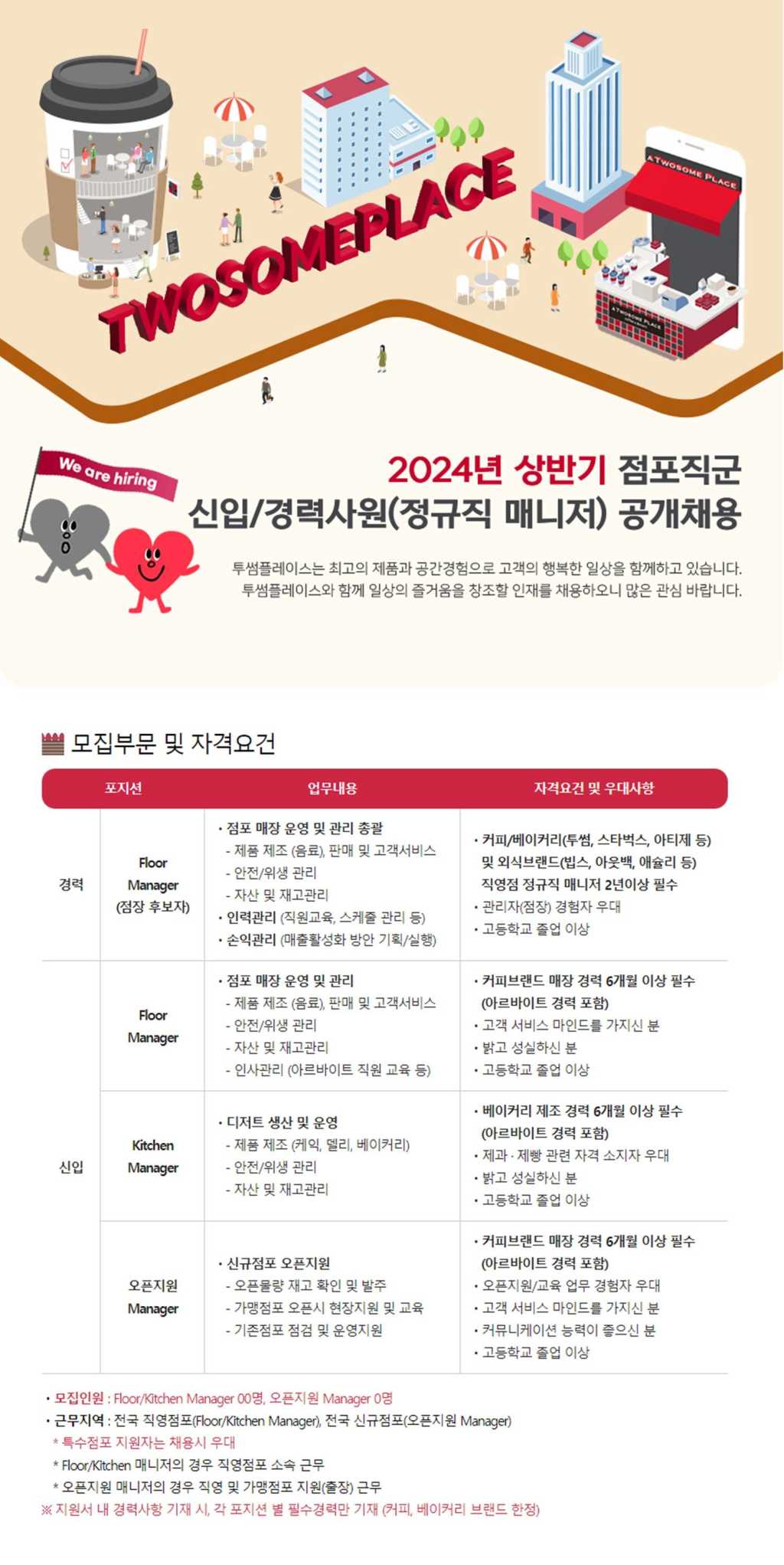 2024년 상반기 점포직군 신입/경력사원(정규직 매니저) 공개채용 | 공모전 대외활동-링커리어