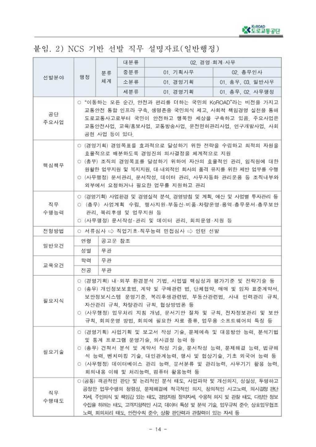 [도로교통공단] 2024년 상반기 체험형 청년인턴 모집