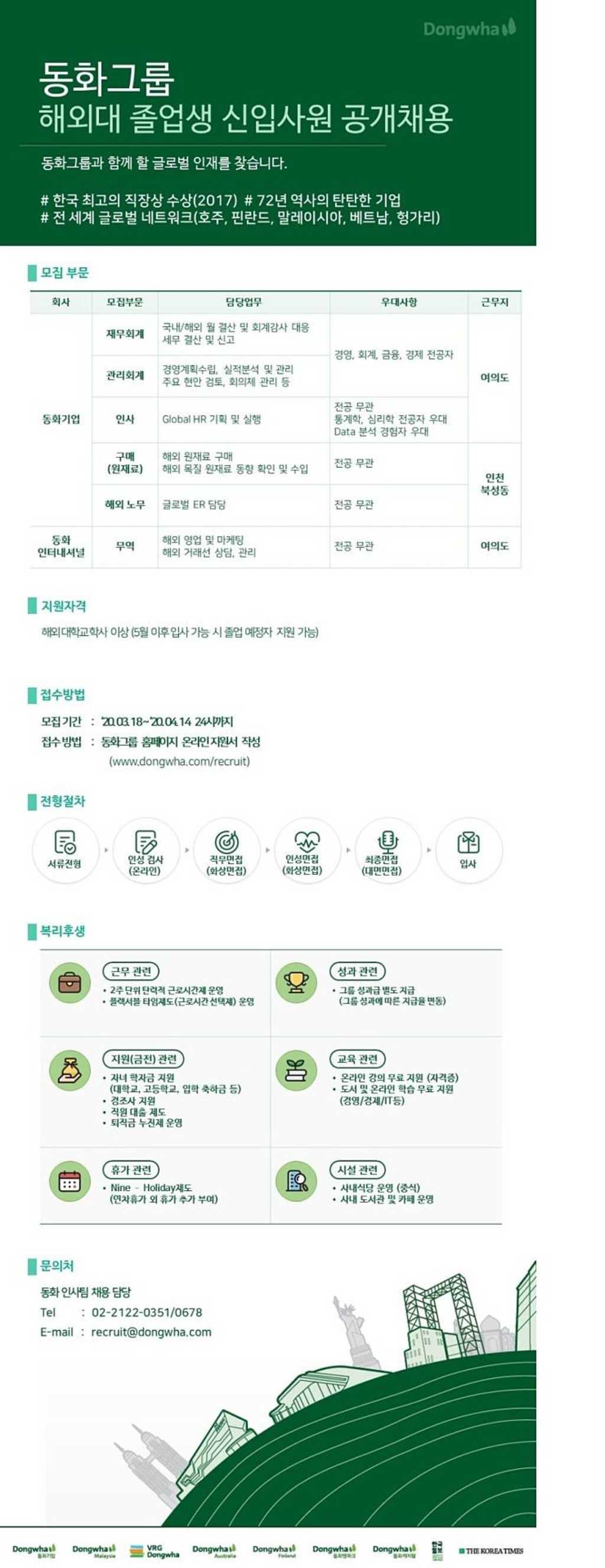 해외대 졸업생 신입사원 공개채용