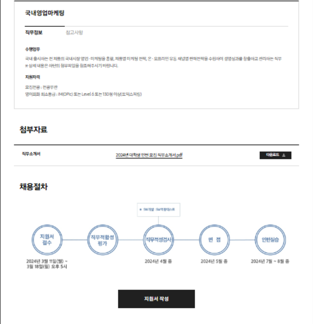 [삼성전자] 2024년 대학생 인턴모집 안내(DX부문)