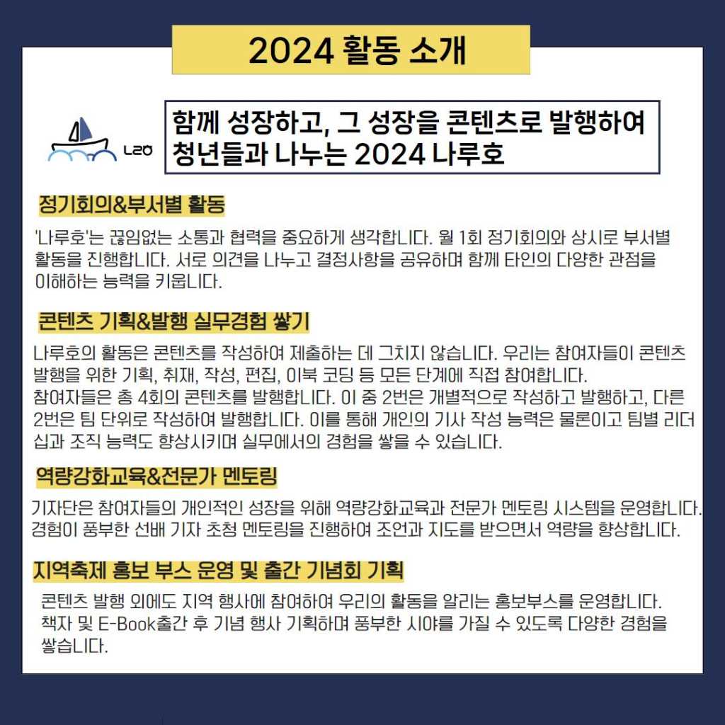 마포청년나루 청년 기자단 '나루호' 5기 신규단원 모집