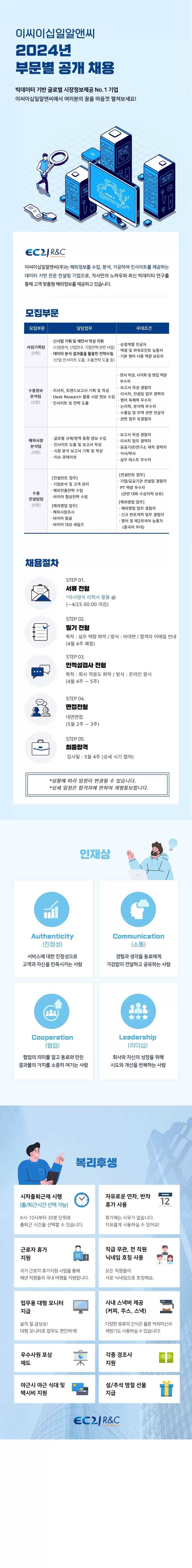 [이씨이십일알앤씨] 2024년도 인턴채용(리서치/시장분석 직무)