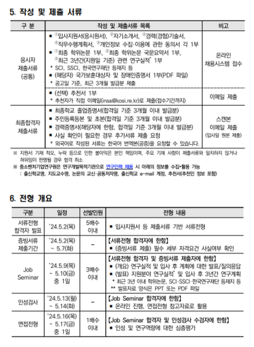 [중소벤처기업연구원] 2024년도 제2차 연구직 직원 공개채용