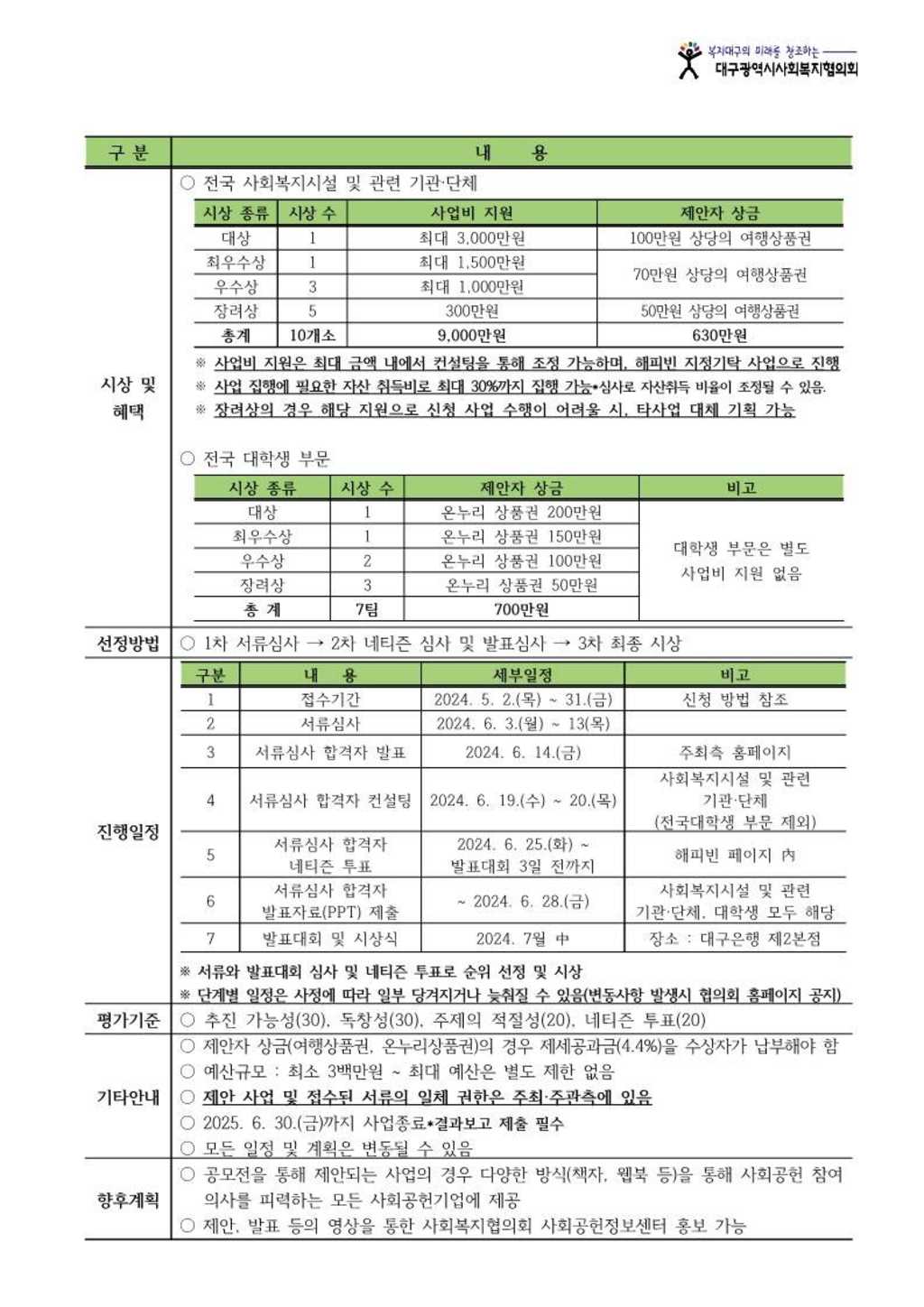 2024 ESG 사회공헌 아이디어 공모전