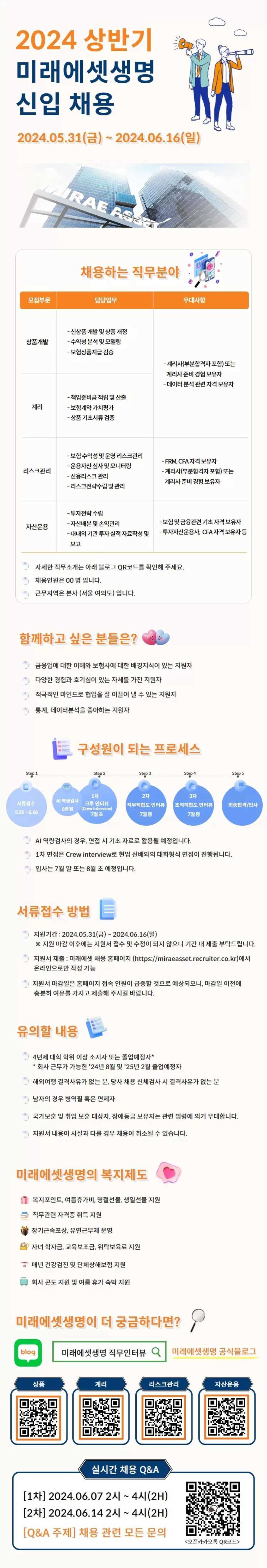 [미래에셋생명] 2024 상반기 신입사원 채용