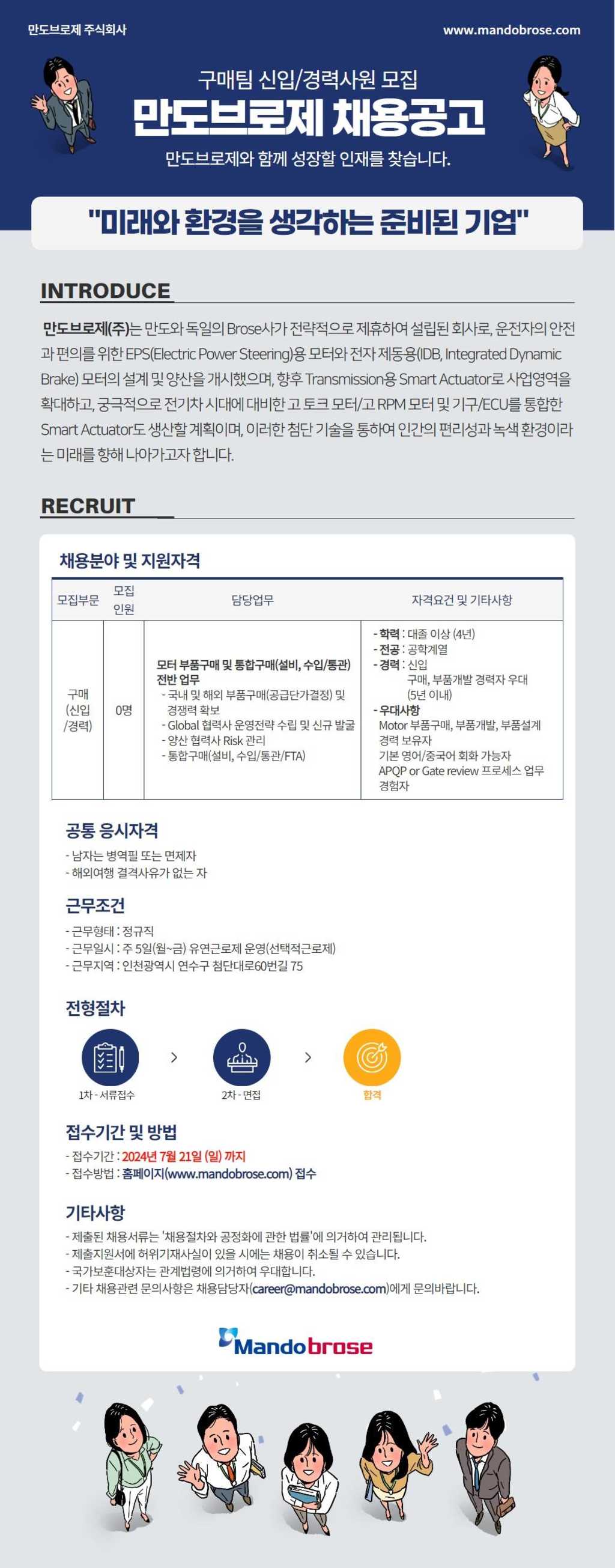[만도브로제] 구매팀 신입/경력 사원 채용