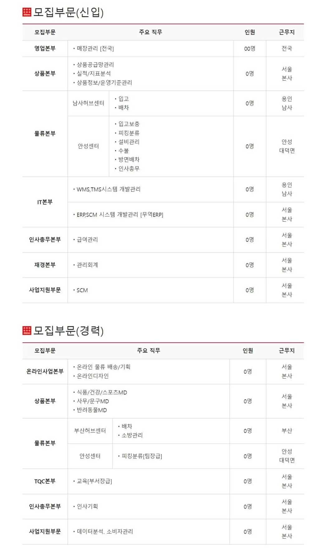 [아성다이소] 2024년 하반기 아성다이소 신입/경력사원 수시채용