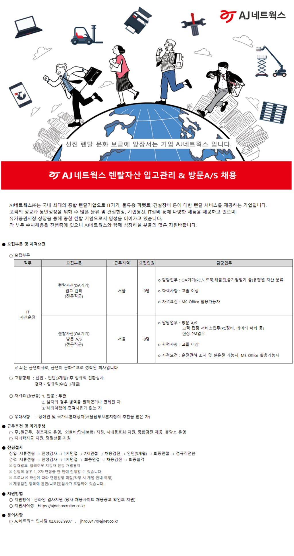 자산운영 입고분류&A/S전문직군 수시채용