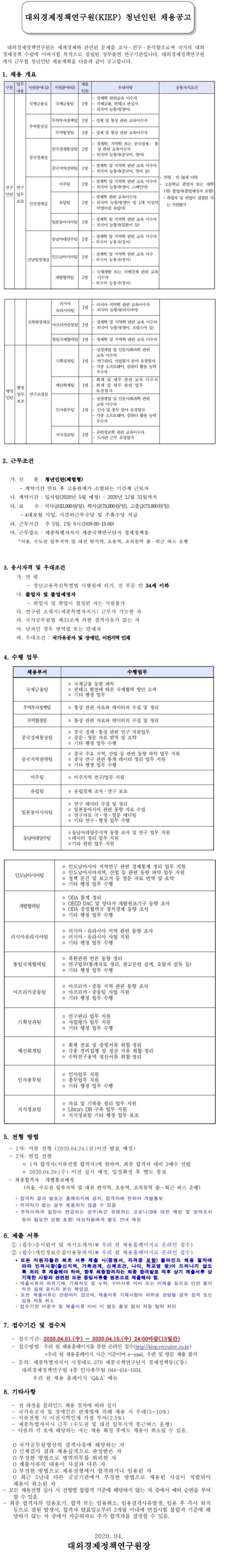 청년인턴 채용