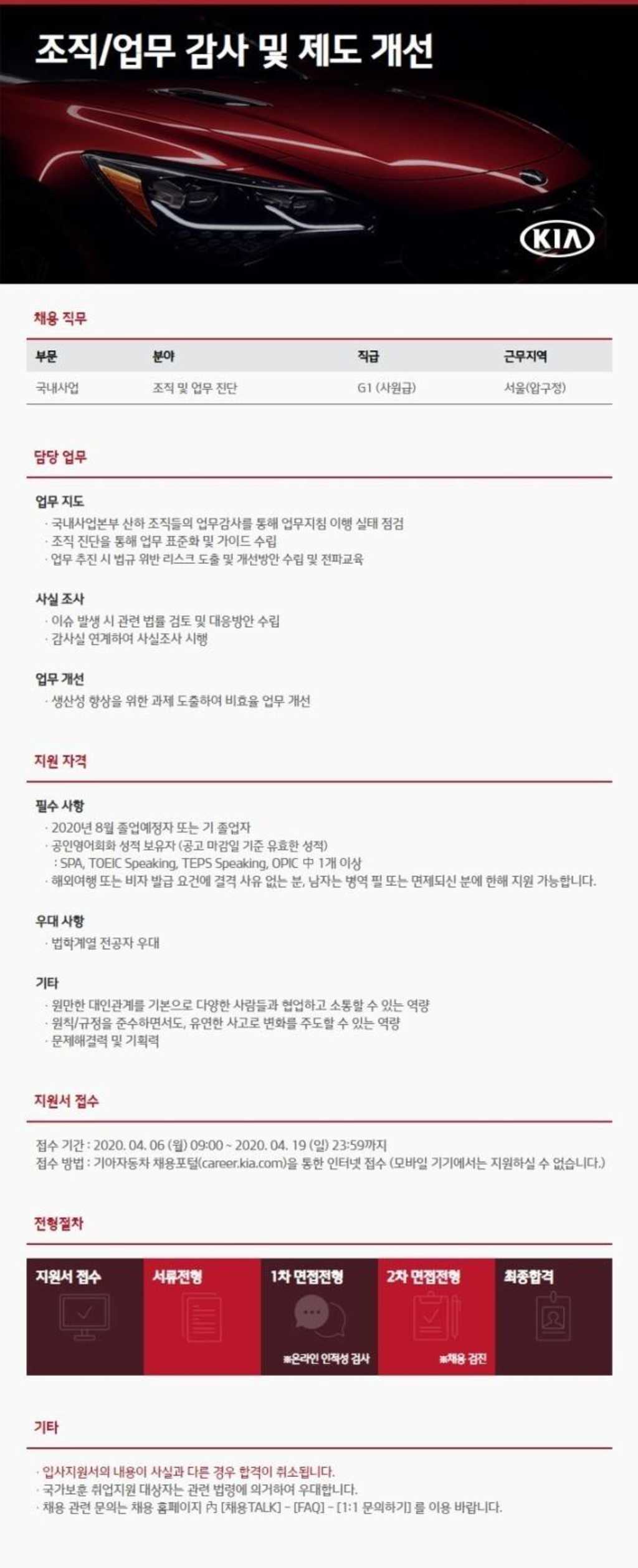 각 부문 신입사원 채용