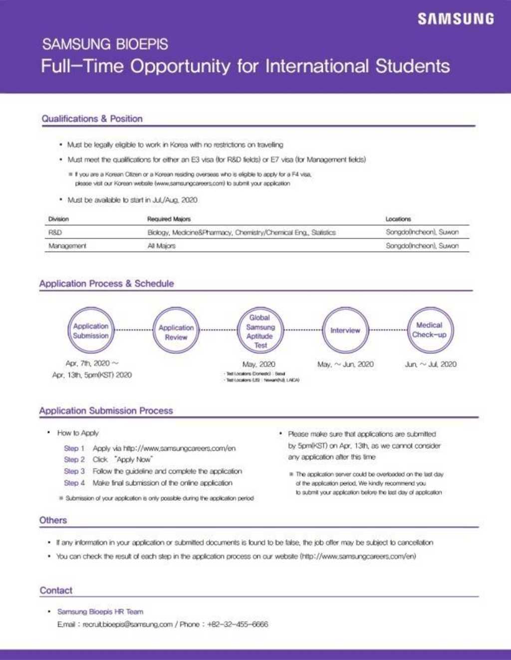 R&D, Management 모집