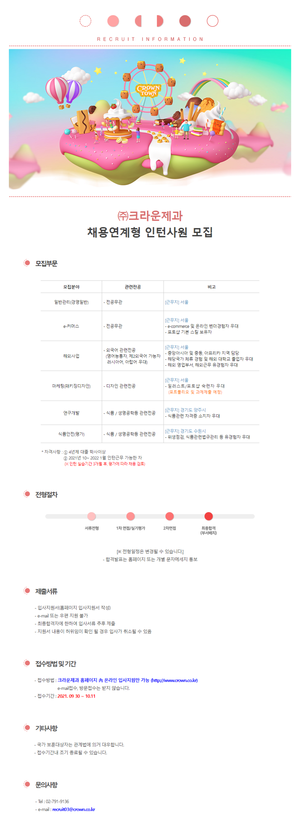 채용연계형 인턴사원 모집