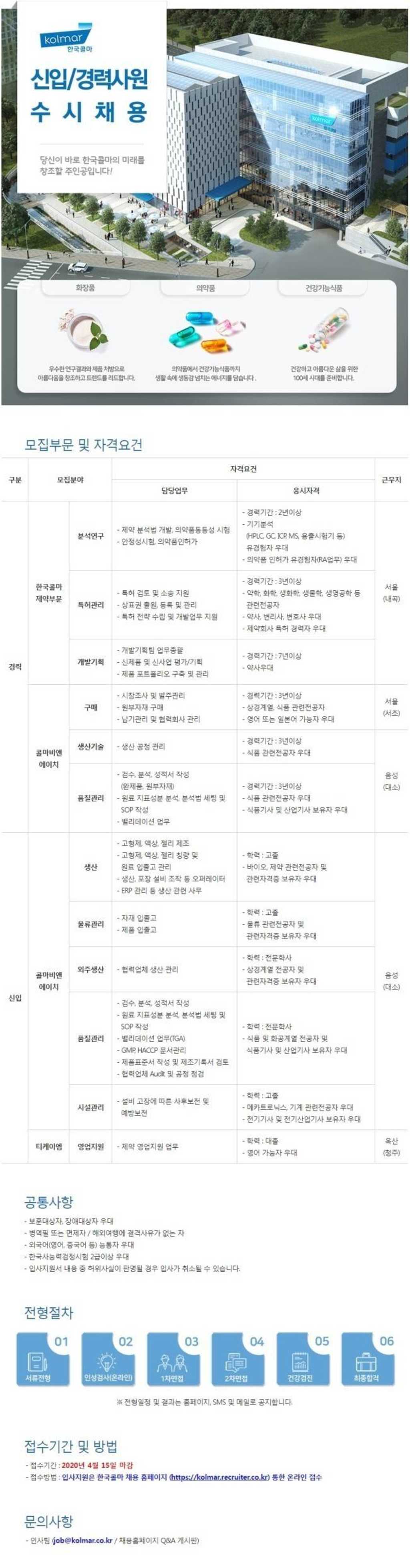 4월 신입/경력 수시채용