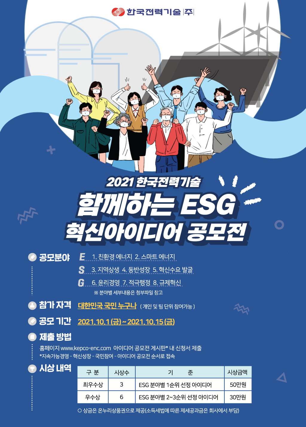 2021년 한국전력기술 함께하는 ESG 혁신 아이디어 공모전