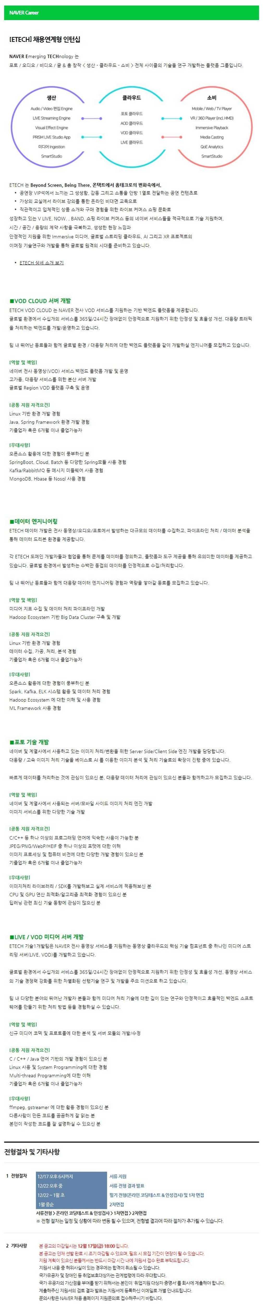 ETECH 채용연계형 인턴십 채용